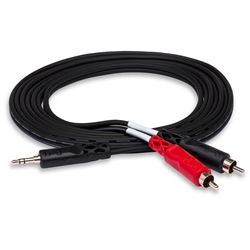 Hosa Stereo Breakout Cable 3.5 mm TRS to Dual RCA - 10 ft