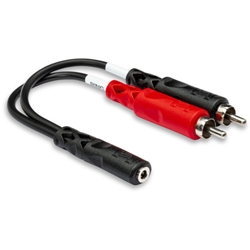 Hosa Stereo Breakout Cable 3.5 mm TRSF to Dual RCA