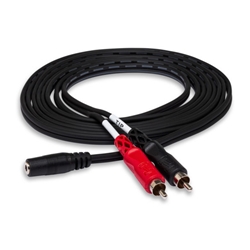 Hosa Stereo Breakout Cable 3.5 mm TRSF to Dual RCA - 10 ft