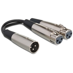 Hosa Y Cable Dual XLR3F to XLR3M - 6 in