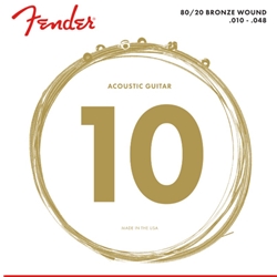 Fender 80/20 Bronze 70XL Extra Light (.010-.048) Acoustic Guitar Strings