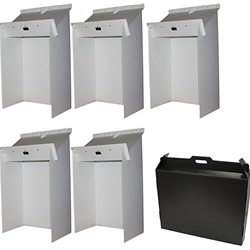 Humes & Berg 5 Piece Swing-It Folding Music Stands with Carrying Case (WHITE)