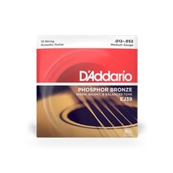D'Addario EJ39 Phosphor Bronze Medium (.012-.052) 12-String Acoustic Guitar Strings