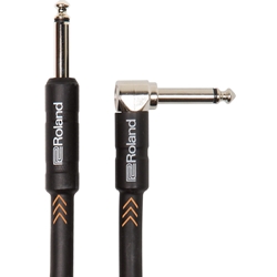 Roland Black Series 10 ft. Instrument Cable - Straight to right-angle 1/4-inch