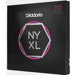 D'Addario NYXL45130 Nickel Wound 5-String Bass Guitar Strings, Regular Light, 45-130, Long Scale