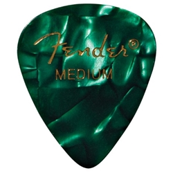 Fender Premium Celluloid Picks, 351 Shape - Medium, Green Moto, 12-Pack