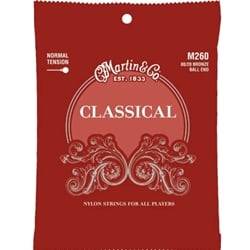 Martin M260 Normal Tension, 80/20 Bronze, Ball End Classical Guitar Strings