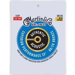 Martin MA140 80/20 Bronze Light (12-54) Authentic Acoustic SP Guitar Strings