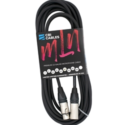 CBI MLN20 Performer Series 22 Gauge Neutrik X Series XLR 20' Mic Cable