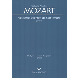 Vesperae solennes de confessore (Solemn Vespers) KV339 - Vocal Score