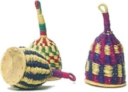 Woven Straw Caxixi Rattle from Ghana
